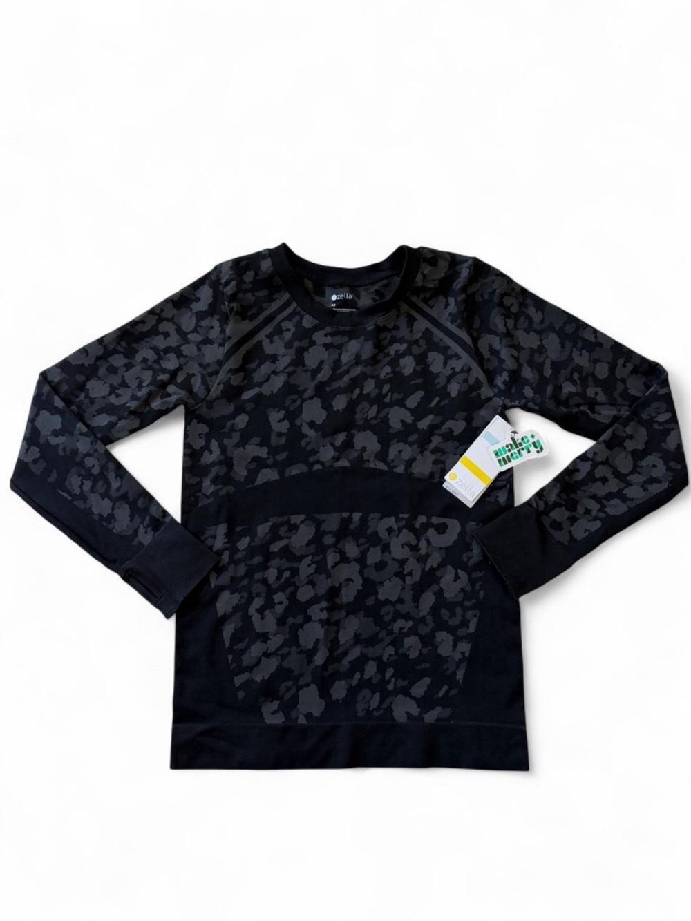 NWT Zella Leopard Compression Long Sleeve, M